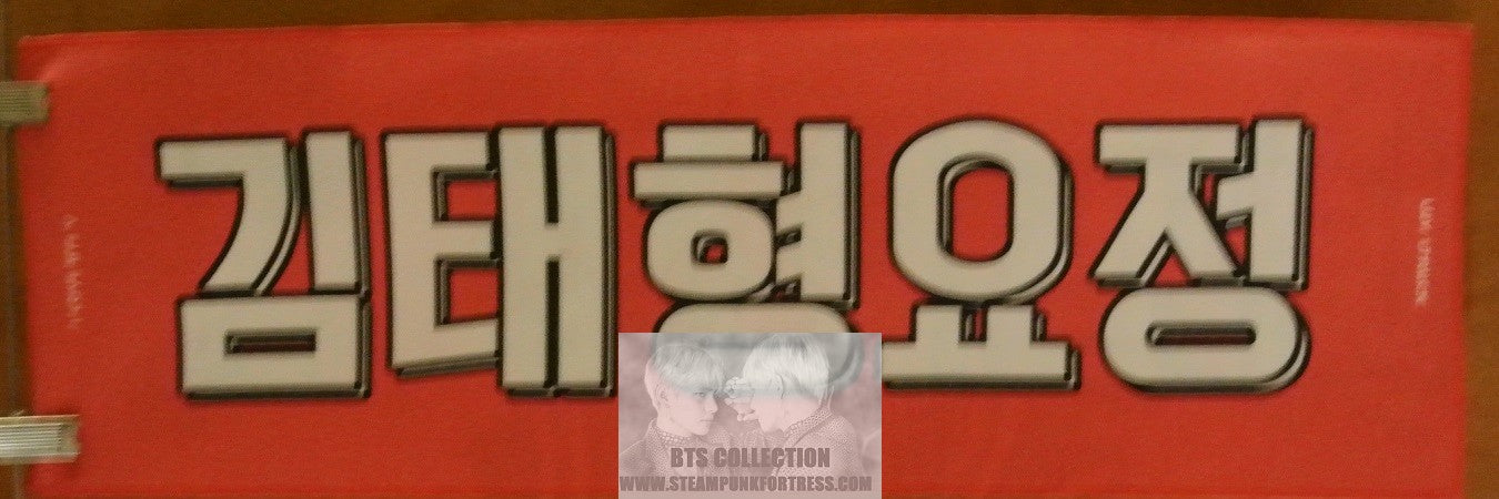 BTS SLOGAN FABRIC V KIM TAEHYUNG DEBUT ERA JERSEY SMILE FANSIGN LUV STRUCK FANSITE SIGN BANNER LIMITED EDITION