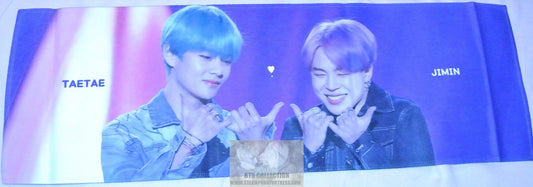 BTS SLOGAN FABRIC V KIM TAEHYUNG BLUE HAIR PARK JIMIN PURPLE HAIR SOULMATES FANSITE SLOGAN BANNER LIMITED EDITION