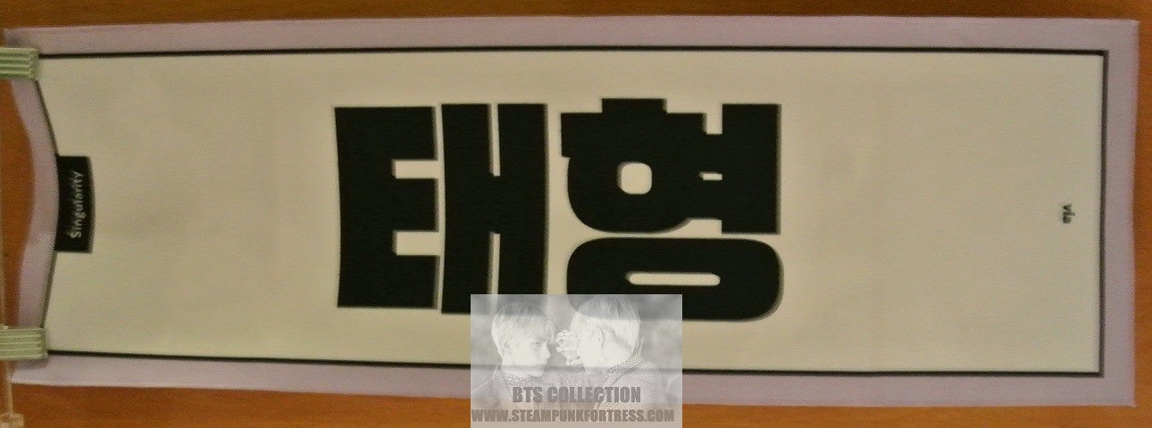 BTS SLOGAN FABRIC V KIM TAEHYUNG SINGULARITY BLACK SILVER ROBE FLOWER VIA FANSITE SIGN BANNER LIMITED EDITION