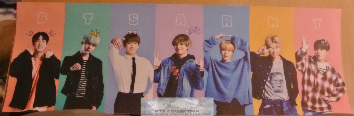 BTS SLOGAN BANNER SIGN GROUP ARMY PASTELS JUNGKOOK JIMIN V RM J-HOPE SUGA JIN FANSITE LIMITED EDITION