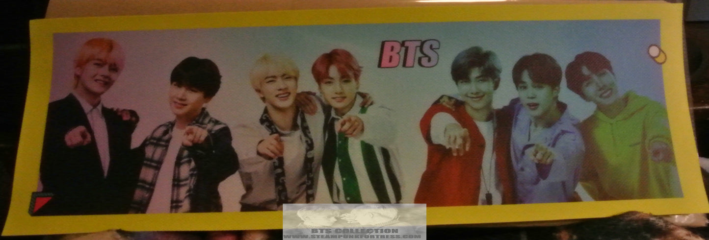 BTS SLOGAN BANNER SIGN GROUP COLORWASH YELLOW JUNGKOOK JIMIN V RM J-HOPE SUGA JIN FANSITE LIMITED EDITION