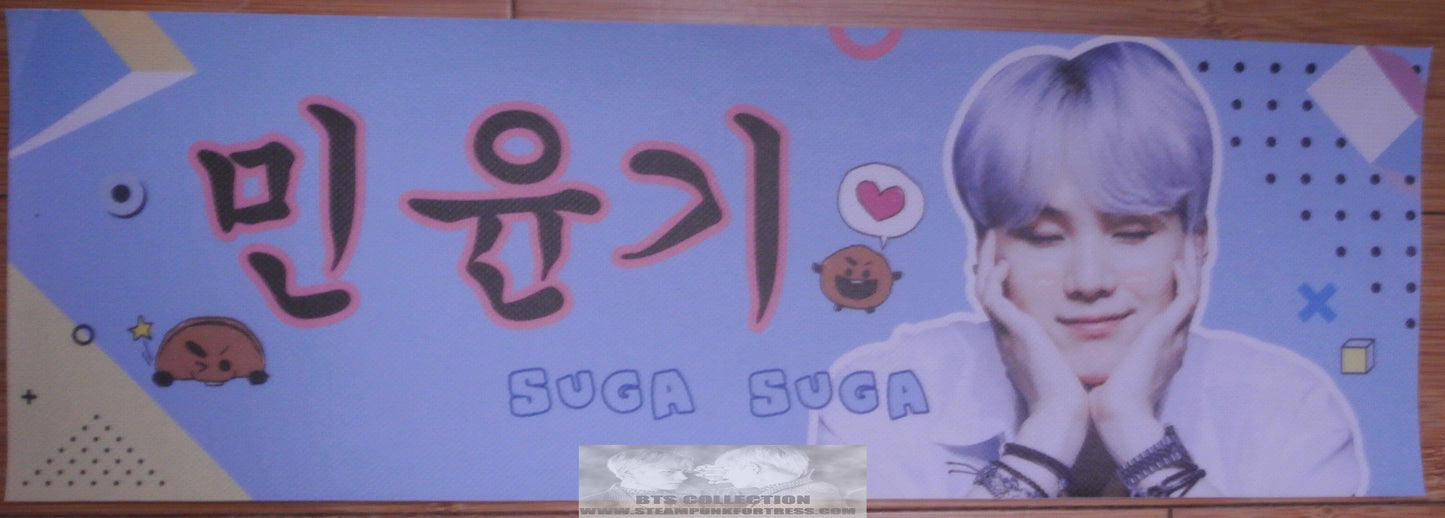 BTS SLOGAN BANNER SIGN MIN YOONGI SUGA BT21 SHOOKY FANSITE LIMITED EDITION