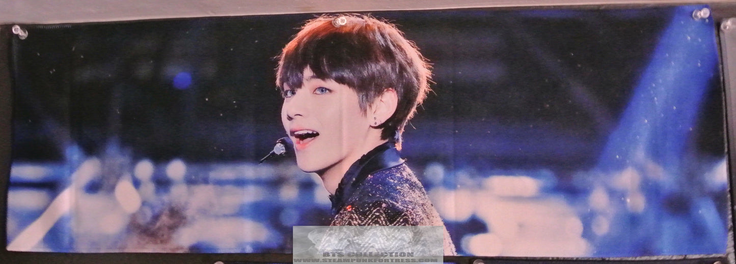 BTS SLOGAN FABRIC V KIM TAEHYUNG TAE-HYUNG FANSITE SLOGAN BANNER NEW YEARS EVE 2016 SBS SPECIAL HOLOGRAM LIMITED EDITION