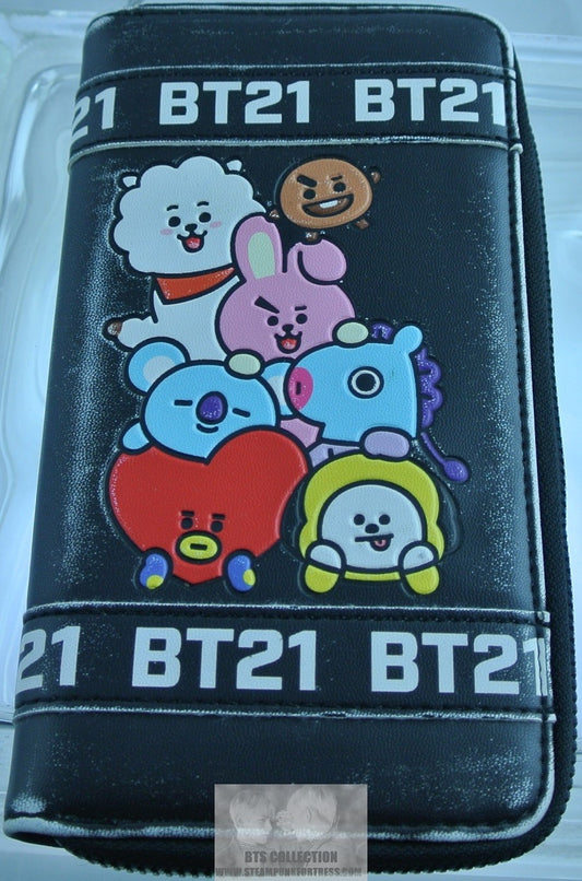 BTS WALLET CLUTCH BT21 BLACK COOKY TATA CHIMMY KOYA MANG SHOOKY RJ JUNGKOOK V JIMIN RM J-HOPE SUGA JIN