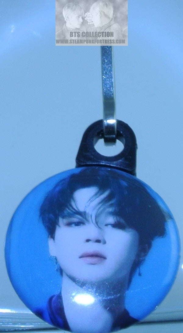 BTS BUTTON ZIPPER PULL PARK JIMIN MOTS 7 PURSE BACKPACK JACKET KEYCHAIN