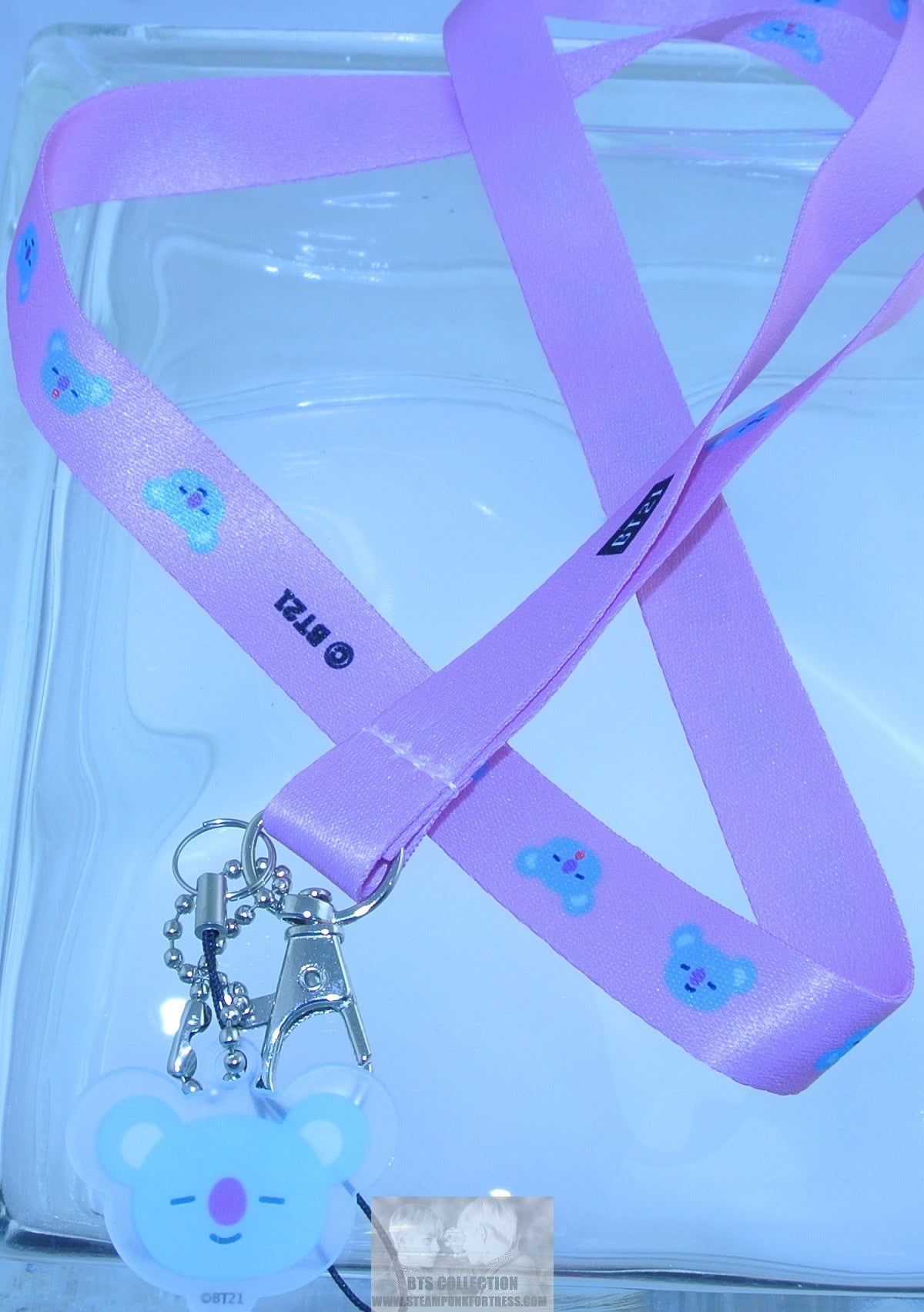 BTS LANYARD KEYCHAIN BT21 KOYA KIM NAMJOON RM PINK CLASP ACRYLIC CHARM KEYRING KEY RING CHAIN