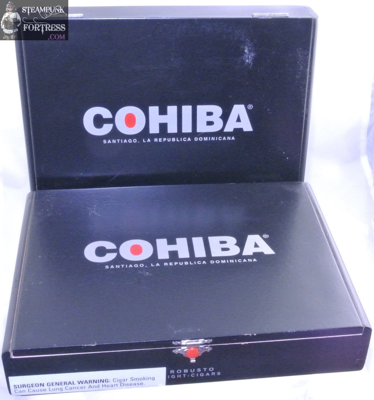 BLACK LOT OF 2 COHIBA WOOD CIGAR BOX EMPTY FOR CRAFTS DESTACH ETC