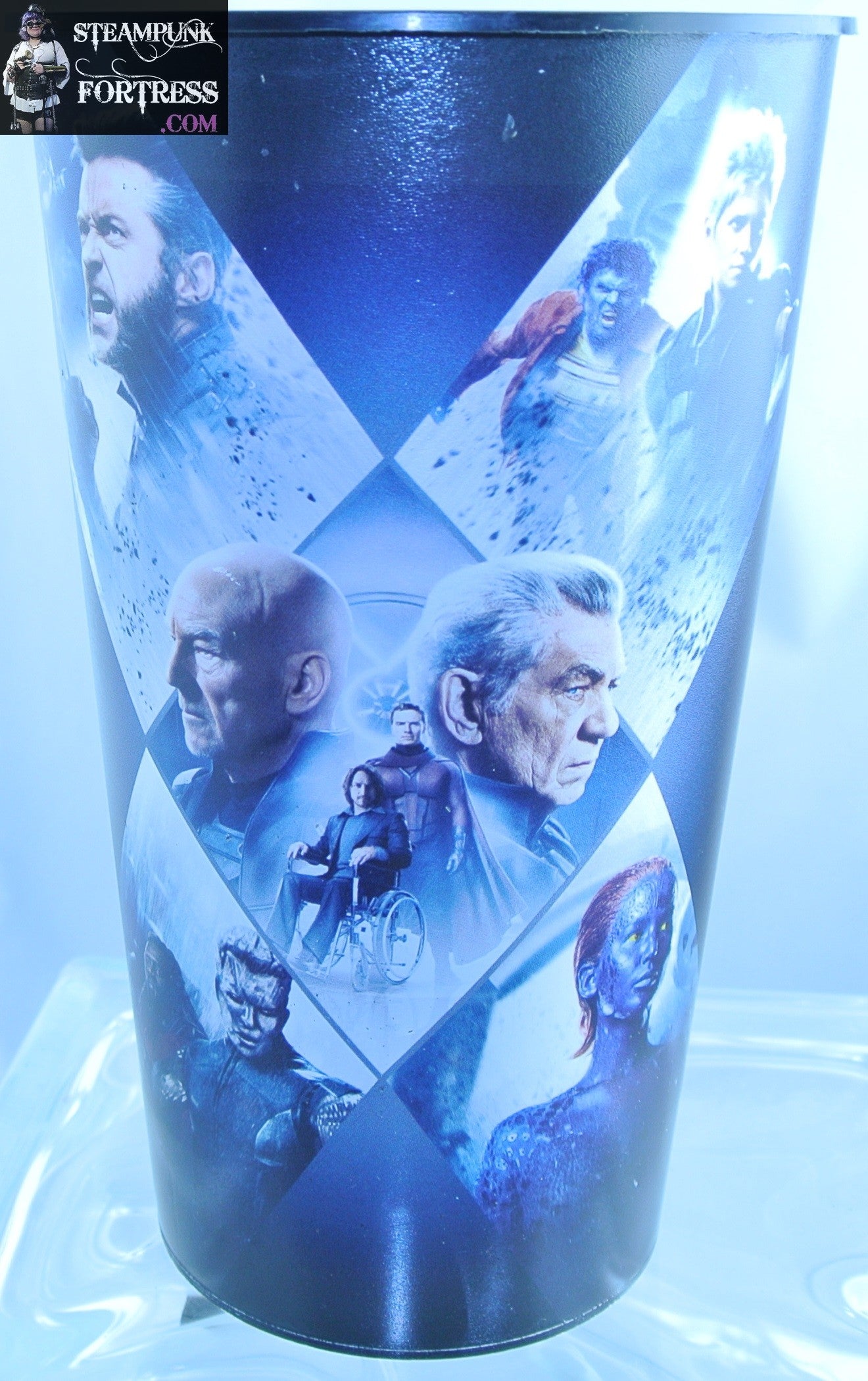 X-MEN XMEN DAYS OF FUTURE PAST MOVIE SOUVENIR CUP TUMBLER HUGH JACKMAN PATRICK STEWART IAN MCKELLEN