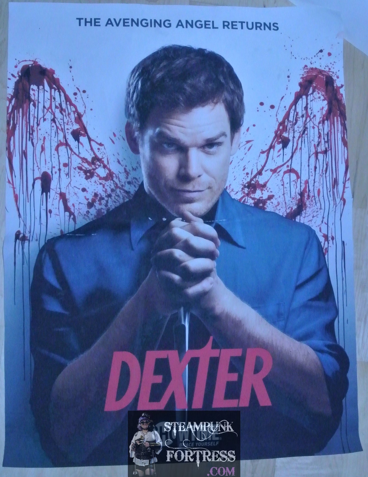 DEXTER AVENGING ANGEL RETURNS FABRIC POSTER BLOOD WINGS MICHAEL C HALL