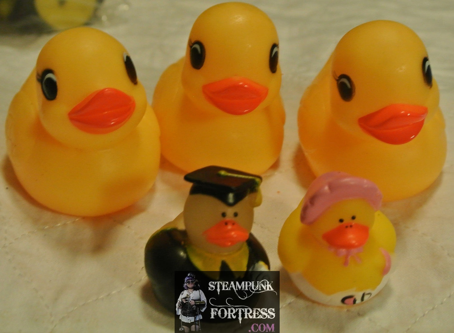 EMBEDS LOT OF 3 LARGE 2 SMALL  RUBBER DUCKS BABY SHOWERS SOAP EMBEDS PARTY FAVORS GIFT BAGS GIFTS