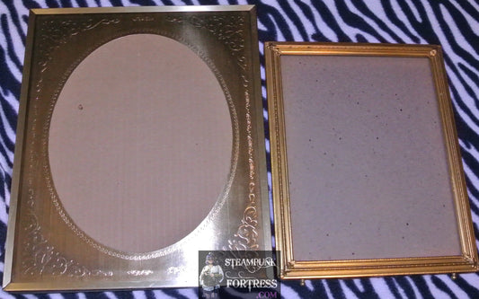 2 VINTAGE FRAME LOT GOLD OVAL LEONARD CREATIONS AND FOOTED 9" X 12" 8" X 10"