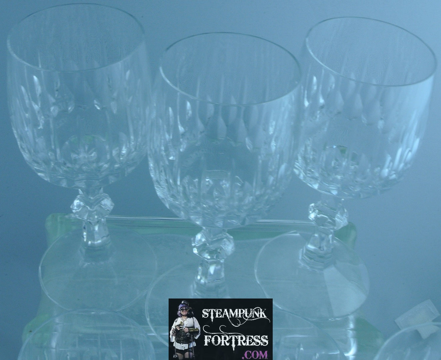 GLASSWARE CRYSTAL GLASSES 15 LARGE SMALL SET MID CENTURY MODERN