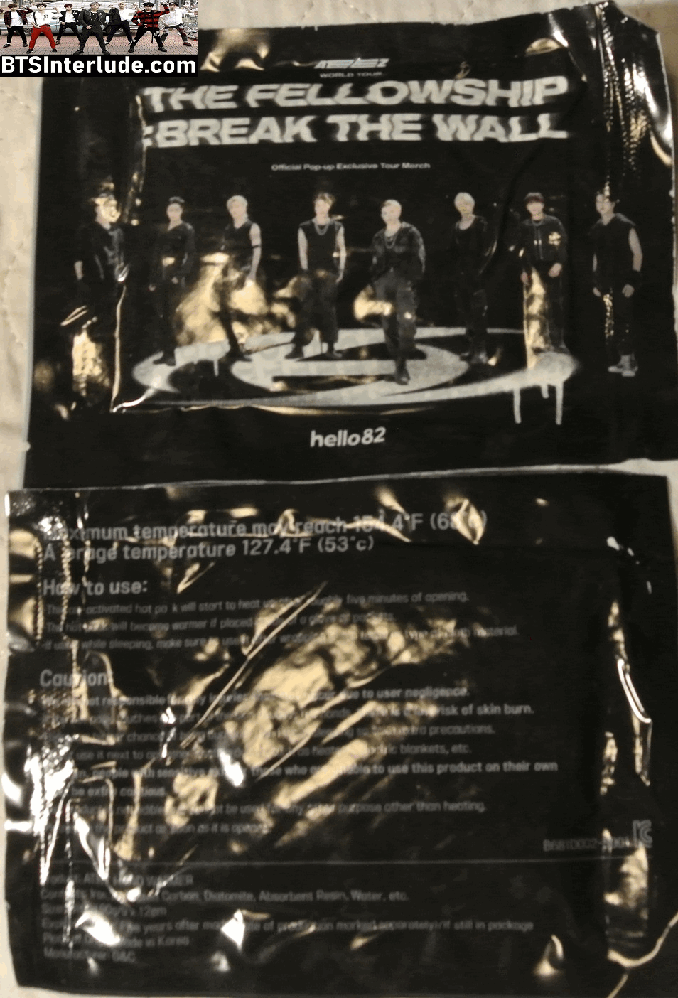 ATEEZ THEME HAND WARMER POUCH THE FELLOWSHIP: BREAK THE WALL OFFICIAL TOUR MERCHANDISE