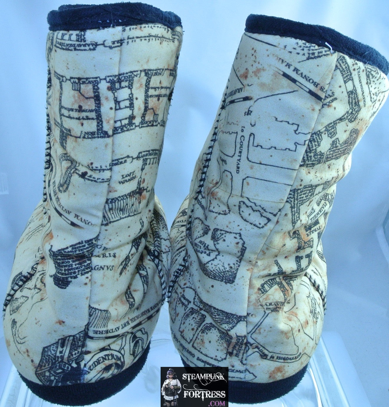 HARRY POTTER MARAUDERS MAP BOOT UGGS STYLE SLIPPERS SIZE 7 8 NEW HOT TOPIC BIOWORLD