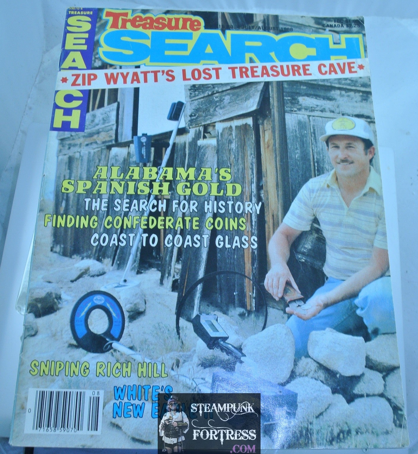 MAGAZINE TREASURE SEARCH JULY AUGUST 1988 METAL DETECTOR ZIP WYATT'S LOST CAVE