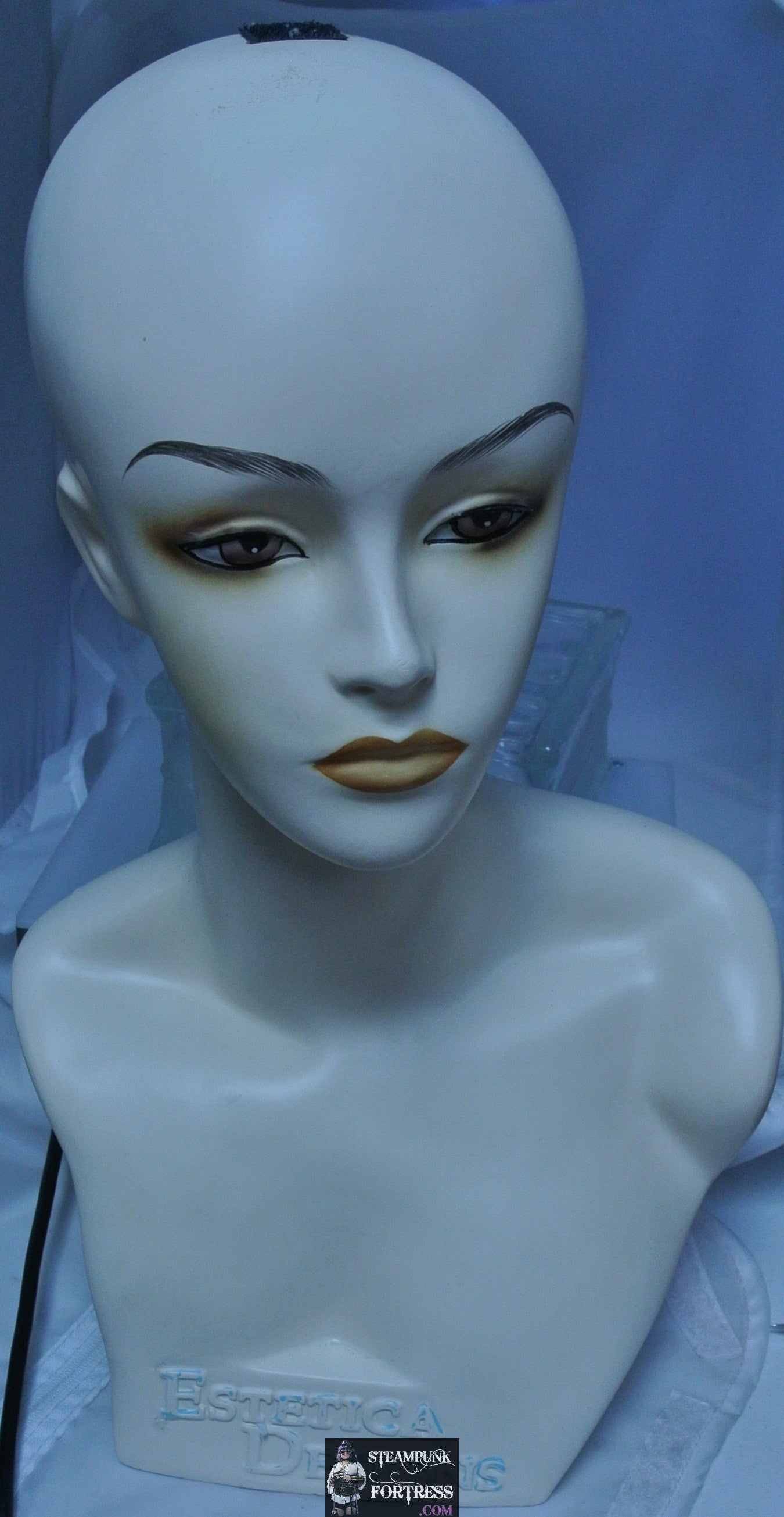 MANNEQUIN HEAD VINTAGE ESTETICA DESIGNS 50S 60S JEWELRY DISPLAY RETAIL CONVENTIONS SHOWS NECKLACE EARRINGS