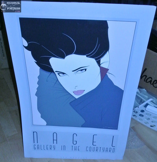 PATRICK NAGEL POSTER THICK PAPER 1985 GALLERY IN THE COURTYARD LOS ANGELES LA