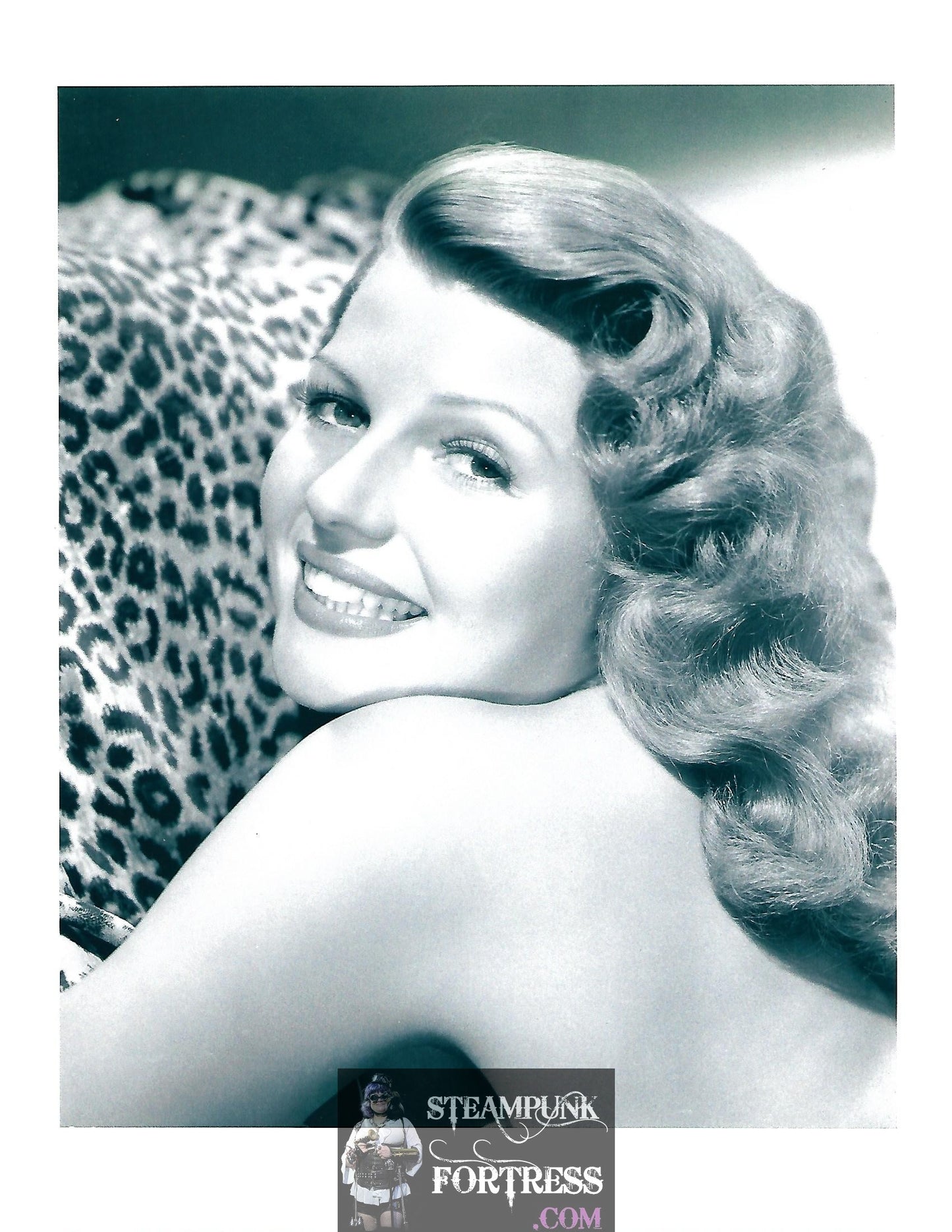 BEAUTIFUL RITA HAYWORTH LEOPARD CHEESECAKE PHOTO