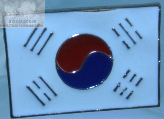 BTS KPOP INTEREST ENAMEL PIN BADGE BUTTON GOLD SMALL SOUTH KOREAN FLAG TAEGEUKGI