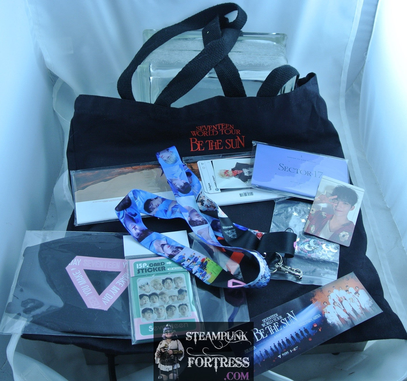 SEVENTEEN LOT BAG TOTE WORLD TOUR BE THE SUN 3 ALBUMS PHOTOCARDS MASK LANYARD BOOKMARK