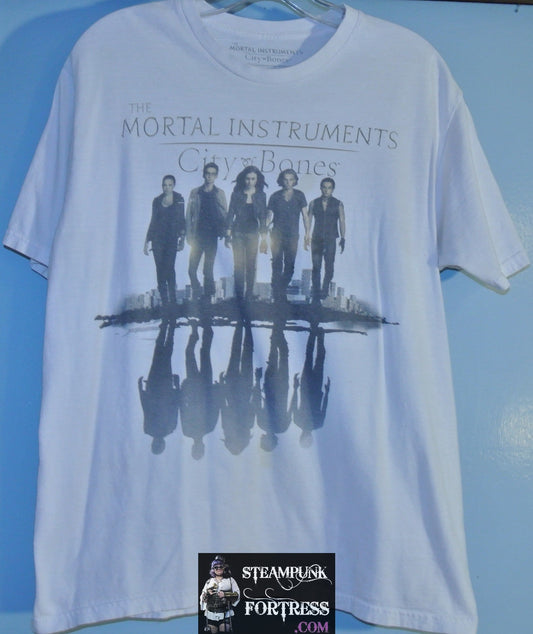 SHIRT MORTAL INSTRUMENTS CITY OF BONES WHITE CAST REFLECTION WALKING LARGE 100% COTTON