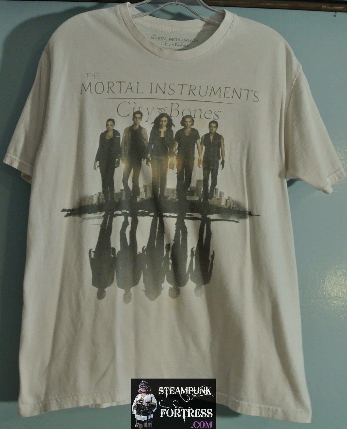 SHIRT MORTAL INSTRUMENTS CITY OF BONES WHITE CAST REFLECTION WALKING LARGE 100% COTTON