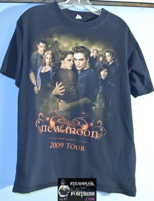 SHIRT TWILIGHT NEW MOON CAST HOT TOPIC TOUR 2009 BLACK LARGE 100% COTTON