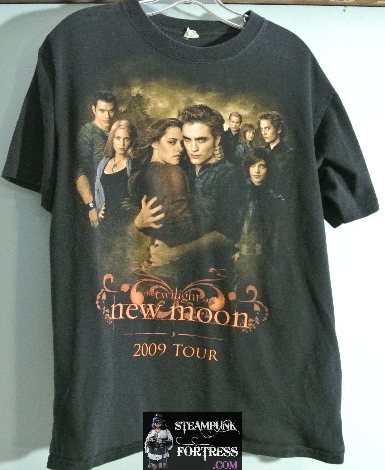 SHIRT TWILIGHT NEW MOON CAST HOT TOPIC TOUR 2009 BLACK LARGE 100% COTTON