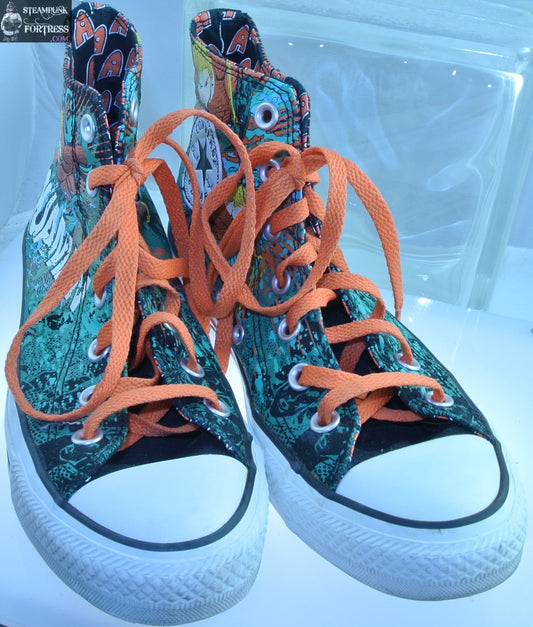 SHOES CONVERSE HIGH TOP HI TOPS AQUAMAN DC COMICS MENS 5 WOMENS SIZE 7 VINTAGE PRE-OWNED