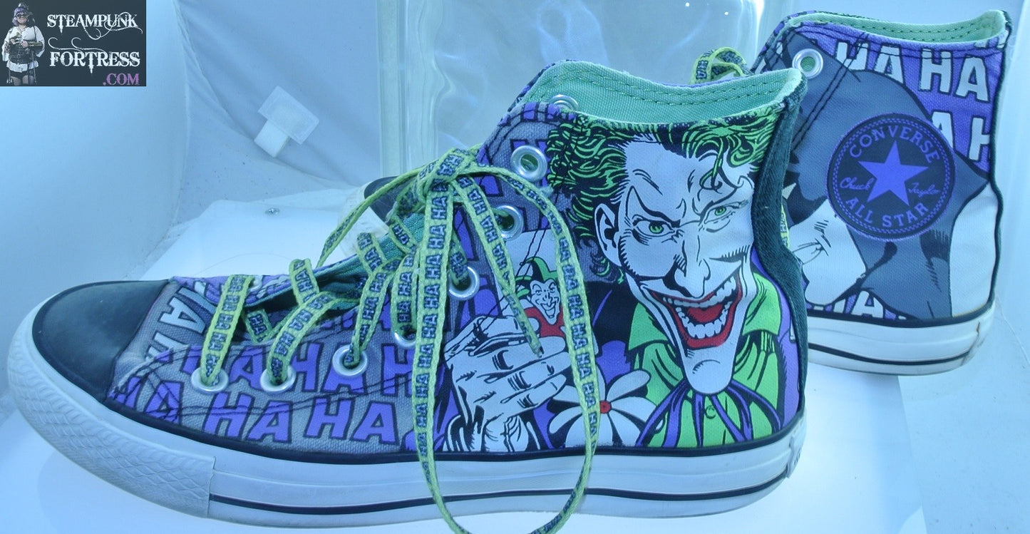 SHOES CONVERSE HIGH TOP HI TOPS JOKER BATMAN DC COMICS MENS 5 WOMENS SIZE 7 VINTAGE PRE-OWNED