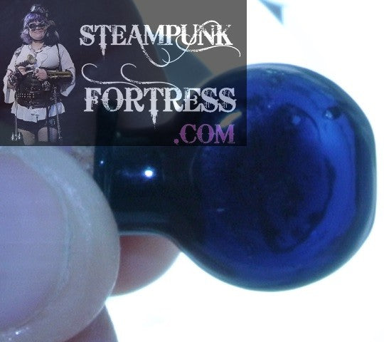 SILVER VIAL BLUE GLASS FLAT SIDES ROUND CORK TOP NECKLACE STARR WILDE STEAMPUNK FORTRESS