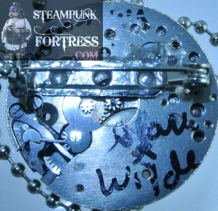 SILVER MOVEMENT CATTIN AUBRY COMPLETE AUTHENTIC GENUINE WATCH CLOCK NECKLACE STARR WILDE STEAMPUNK FORTRESS