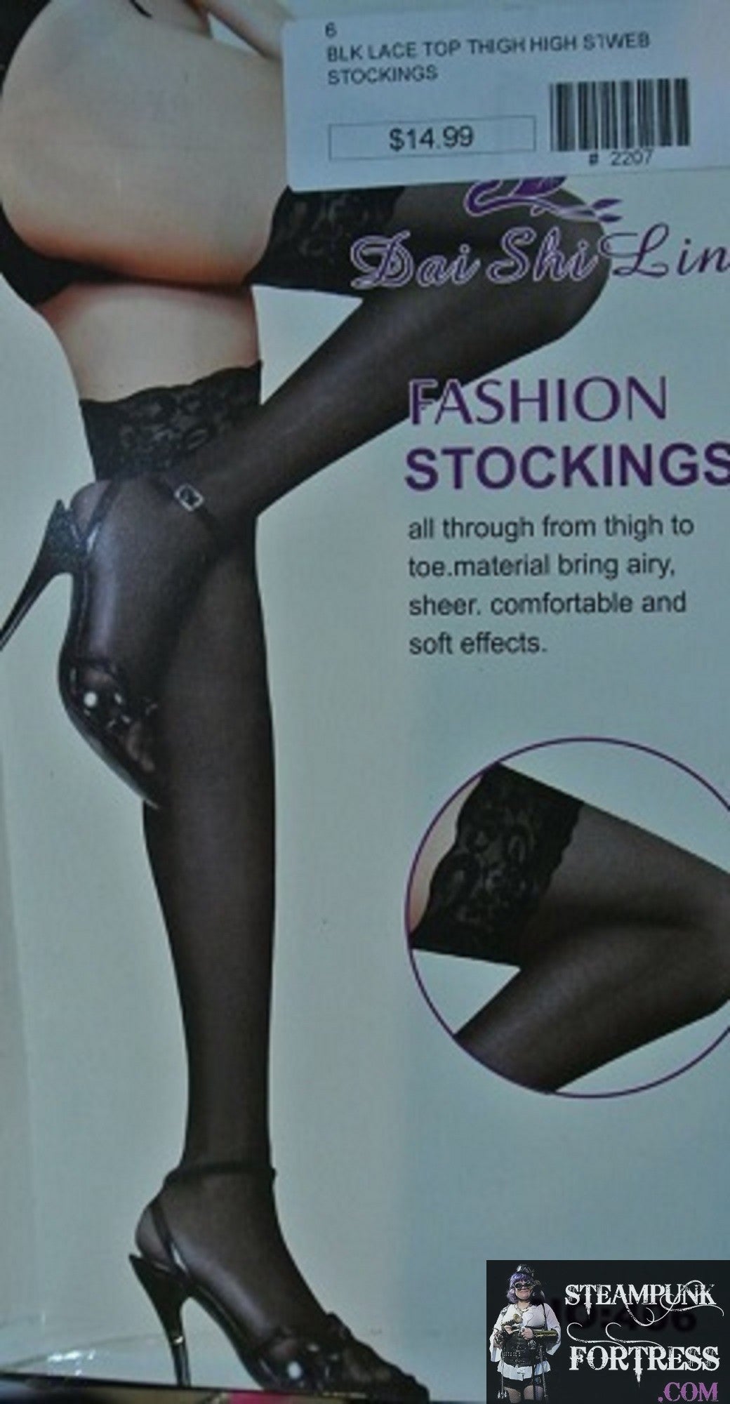 BLACK SHEER LACE TOP NEW OVER THE KNEE THIGH HIGHS HIS TIGHTS NYLONS HOSIERY STOCKINGS ONE SIZE FITS MOST - NEW - MASS PRODUCED