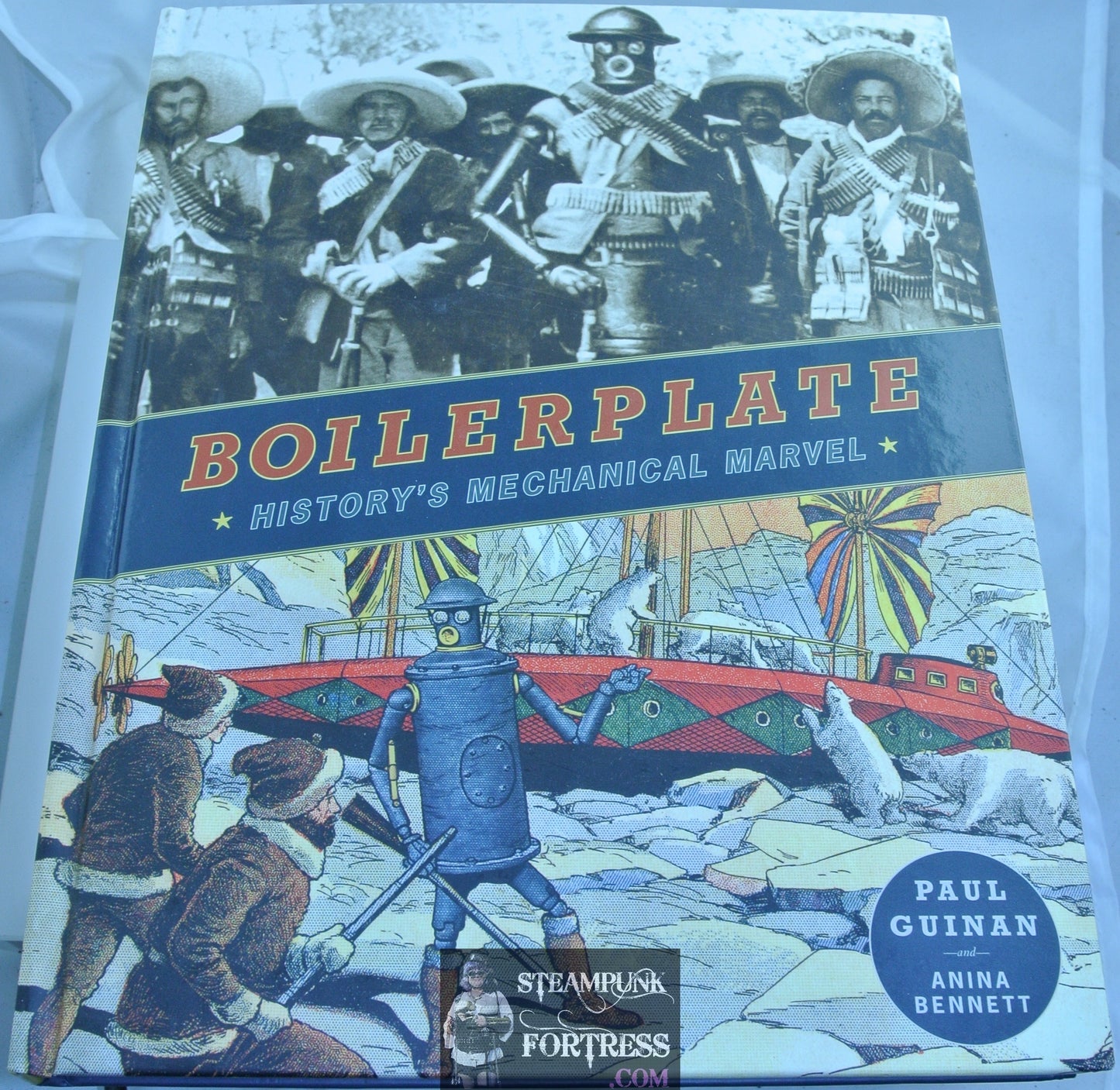 BOILERPLATE HISTORY'S MECHANICAL MARVEL PAUL GUINAN ANINA BENNETT SIGNED AUTOGRAPHED DRAWING AS WELL HARDCOVER SDCC