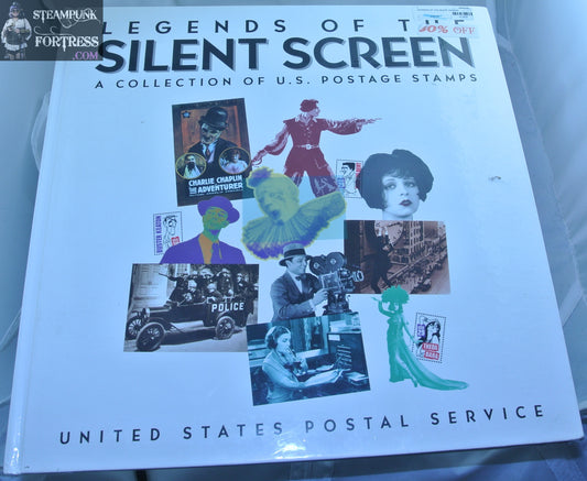 LEGENDS OF THE SILENT SCREEN POST OFFICE STAMP BOOK HARDCOVER GOOD SOME BUMPED CORNERS