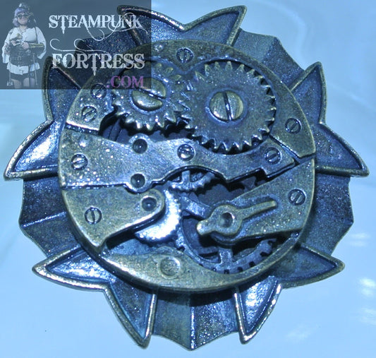 BRASS STAMPED MOVEMENT RING FILIGREE BASE ADJUSTABLE STARR WILDE STEAMPUNK FORTRESS- MASS PRODUCED