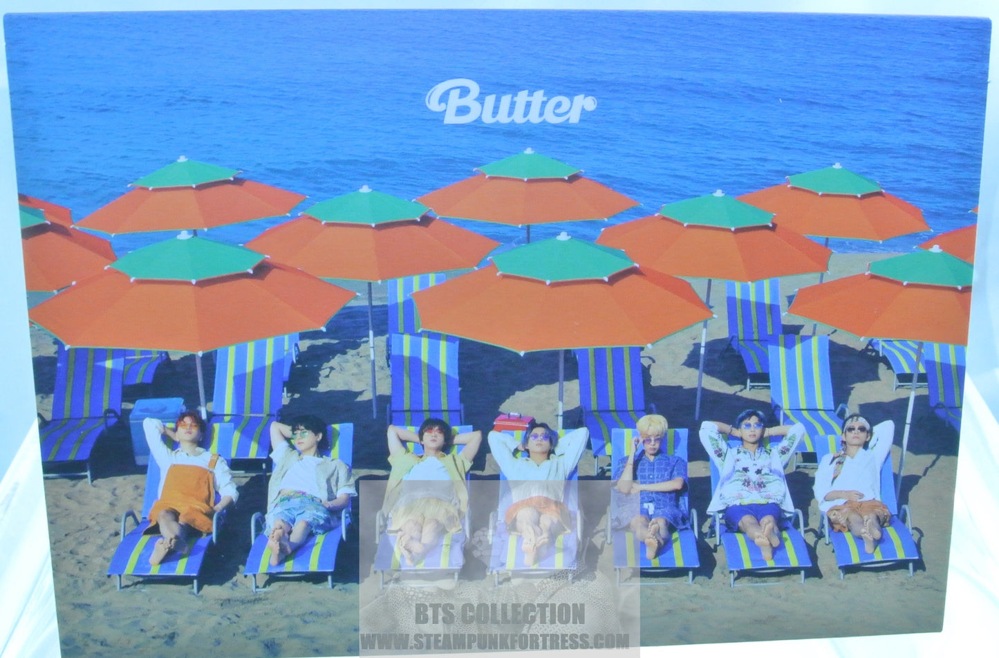 BTS BUTTER GROUP PEACHES BEACH JIN SUGA J-HOPE RM JIMIN V JUNGKOOK PHOTO STAND RELEASE NEW OFFICIAL MERCHANDISE