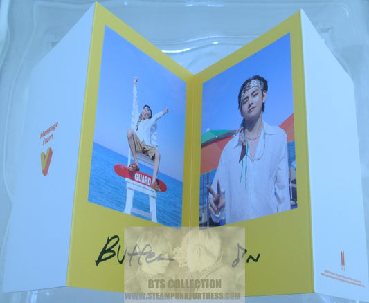 BTS BUTTER V KIM TAEHYUNG TAE-HYUNG PHOTOS BEACH MESSAGE CARD FOLDING FOLDED NEW OFFICIAL MERCHANDISE