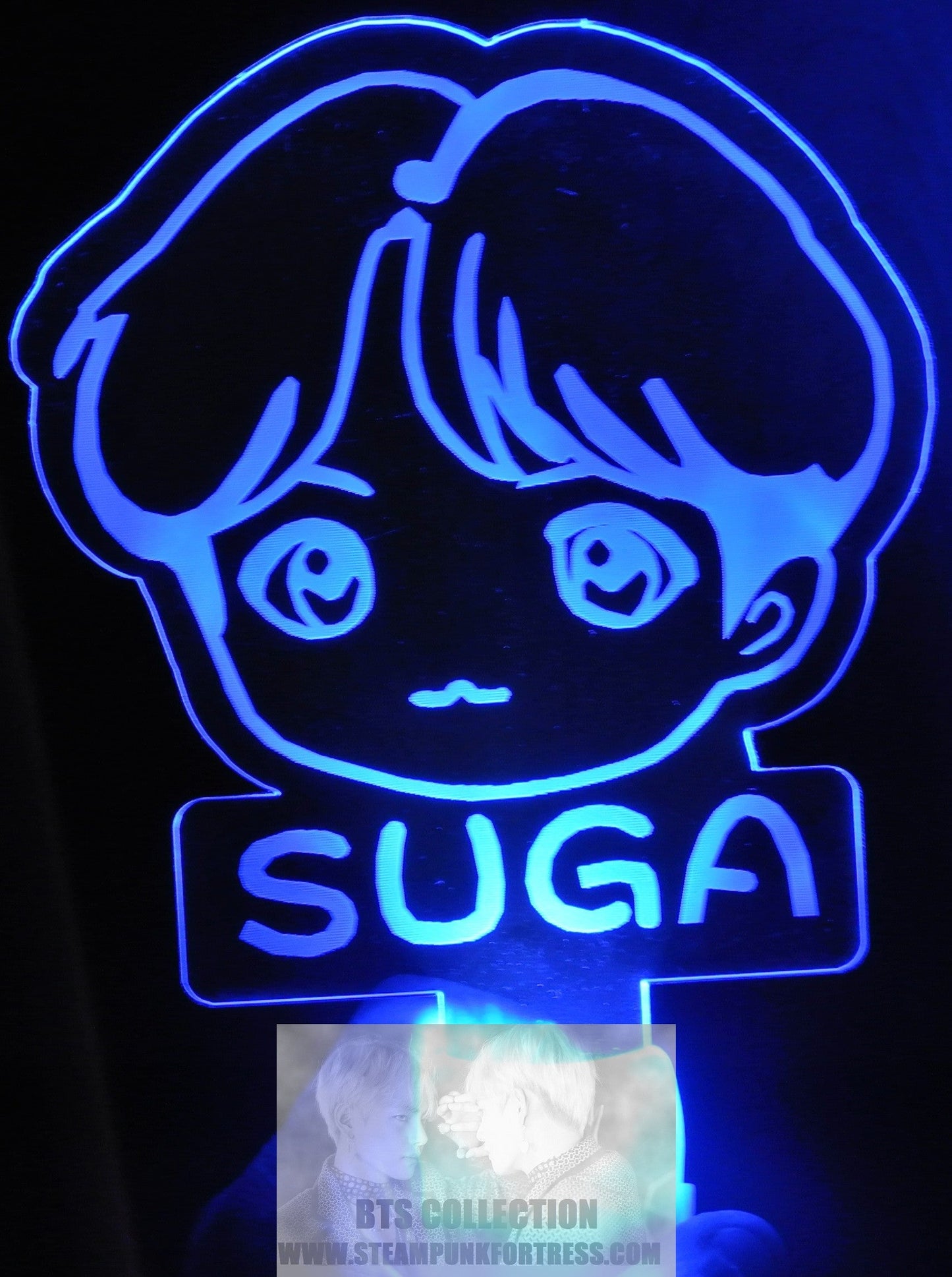 BTS SUGA MIN YOONGI YOON-GI LIGHT UP 8 COLOR SIGN FANSITE SLOGAN BANNER LIMITED EDITION