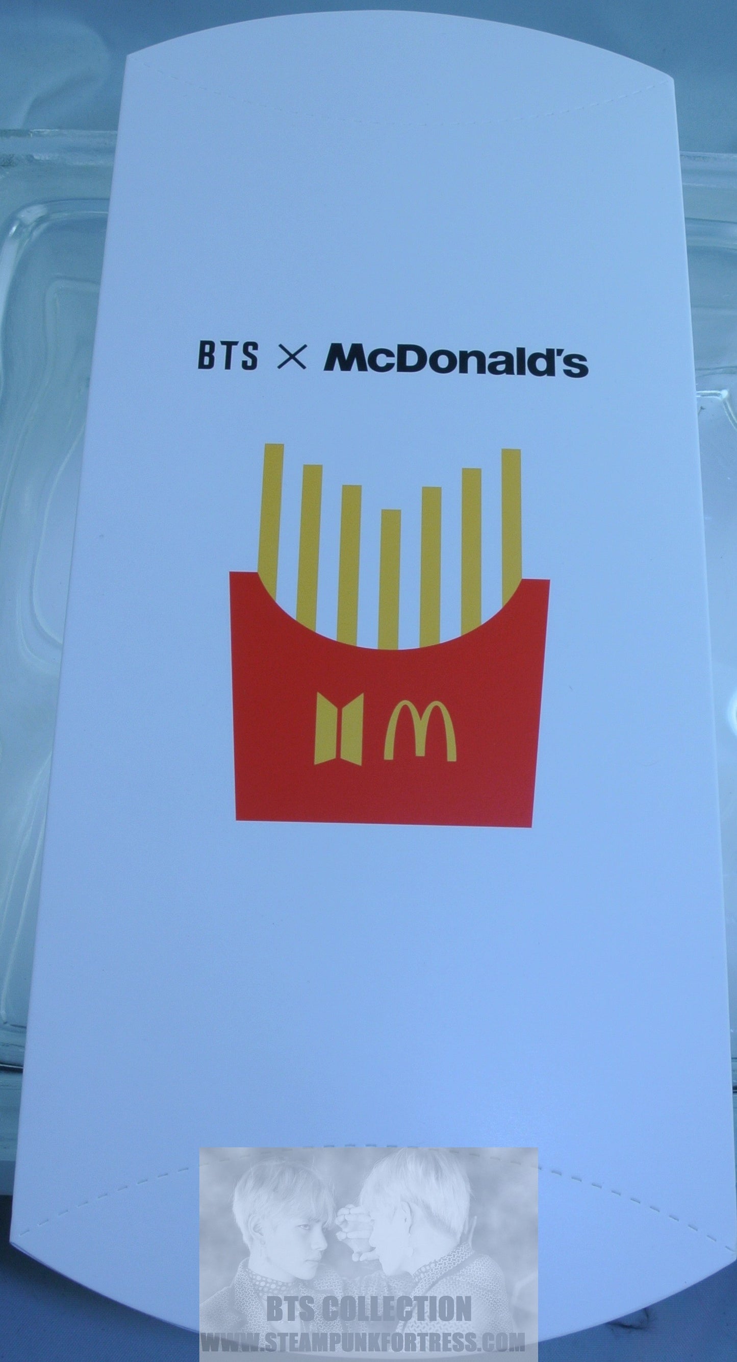 BTS MCDONALDS 7 FRENCH FRY EMPTY PACKAGE FOLDING BOX (LIKE APPLE PIE CONTAINER) FROM SOCKS NEW OFFICIAL MERCHANDISE