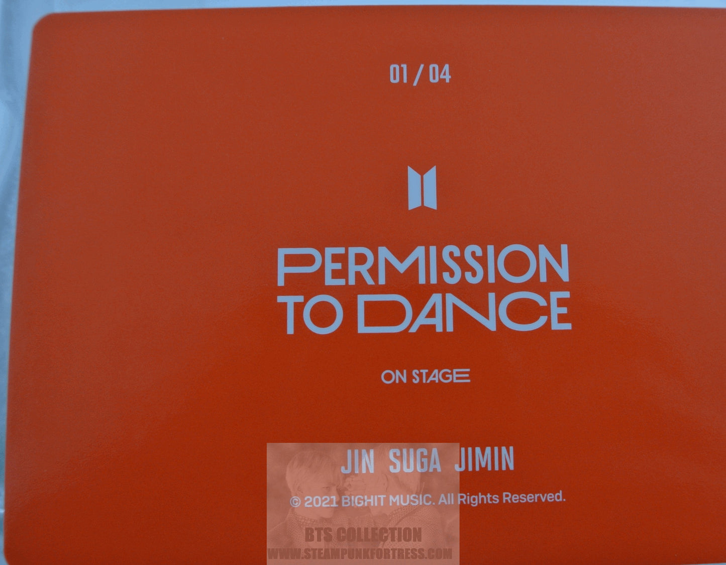 BTS PERMISSION TO DANCE ON STAGE PTD JIN KIM SEOKJIN JIMIN PARK SUGA MIN YOONGI 2021 PHOTOCARD PHOTO CARD #1 OF 4 NEW OFFICIAL GROUP UNIT MERCHANDISE