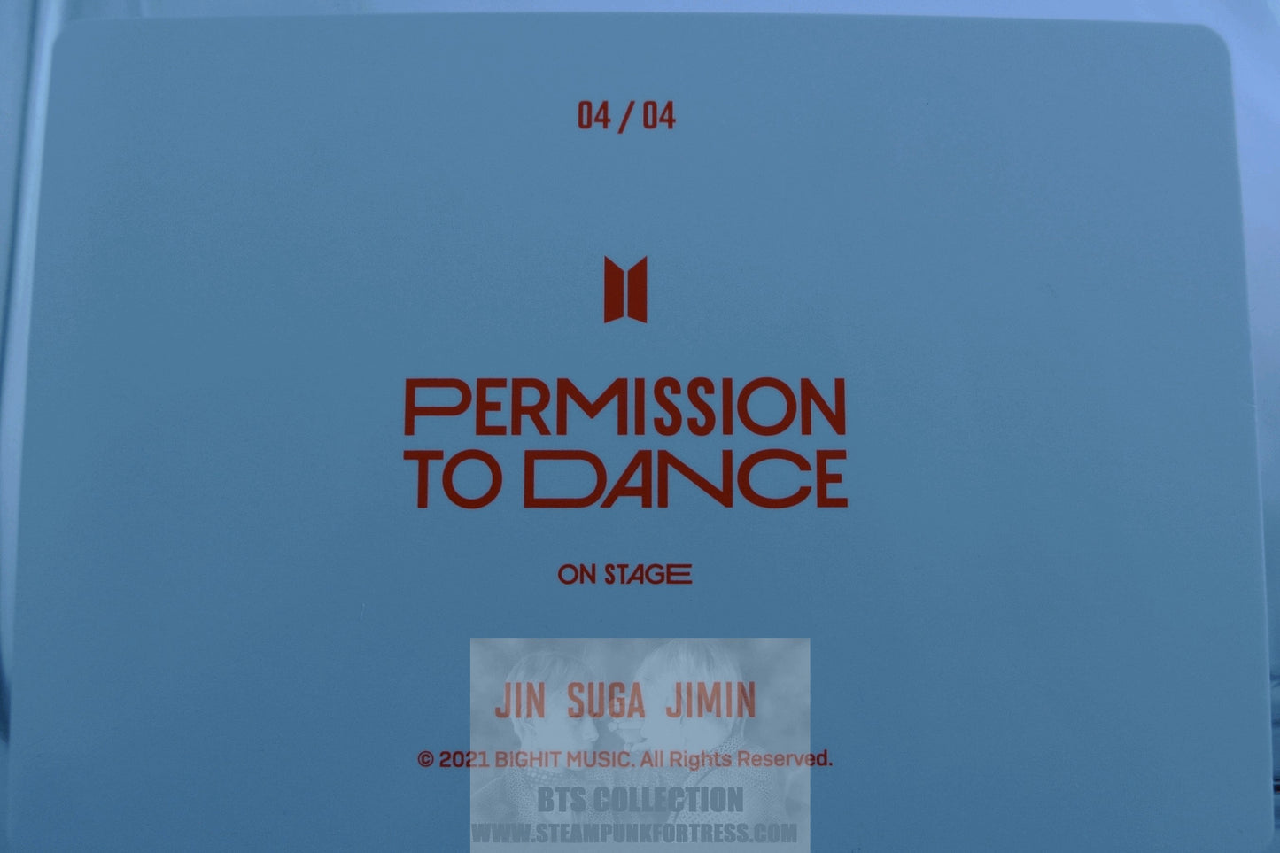 BTS PERMISSION TO DANCE ON STAGE PTD JIN KIM SEOKJIN JIMIN PARK SUGA MIN YOONGI 2021 PHOTOCARD PHOTO CARD #4 OF 4 NEW OFFICIAL GROUP UNIT MERCHANDISE