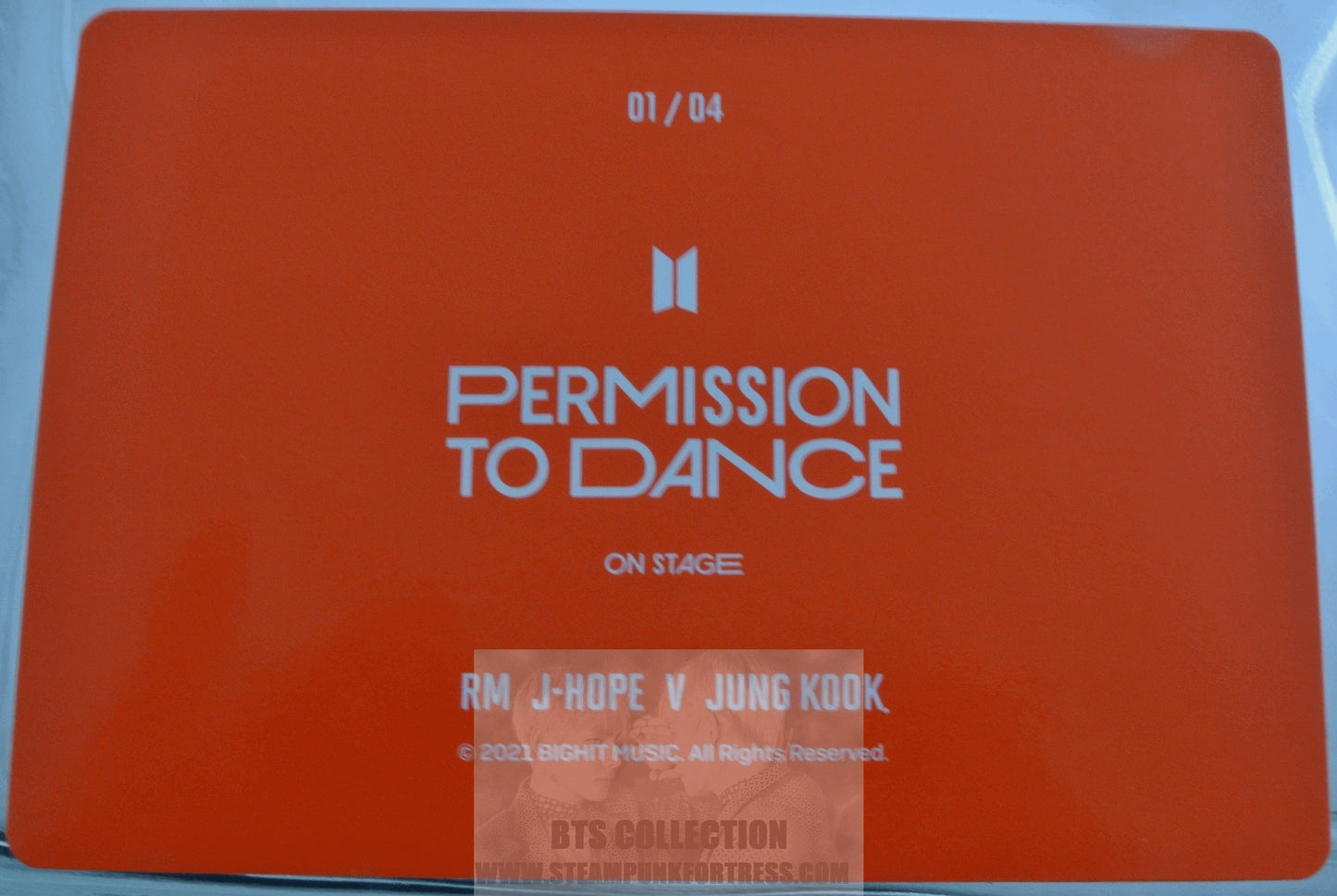 BTS PERMISSION TO DANCE ON STAGE PTD JUNGKOOK JEON V KIM TAEHYUNG JHOPE JUNG HOSEOK RM KIM NAMJOON 2021 PHOTOCARD PHOTO CARD #1 OF 4 NEW OFFICIAL MERCHANDISE
