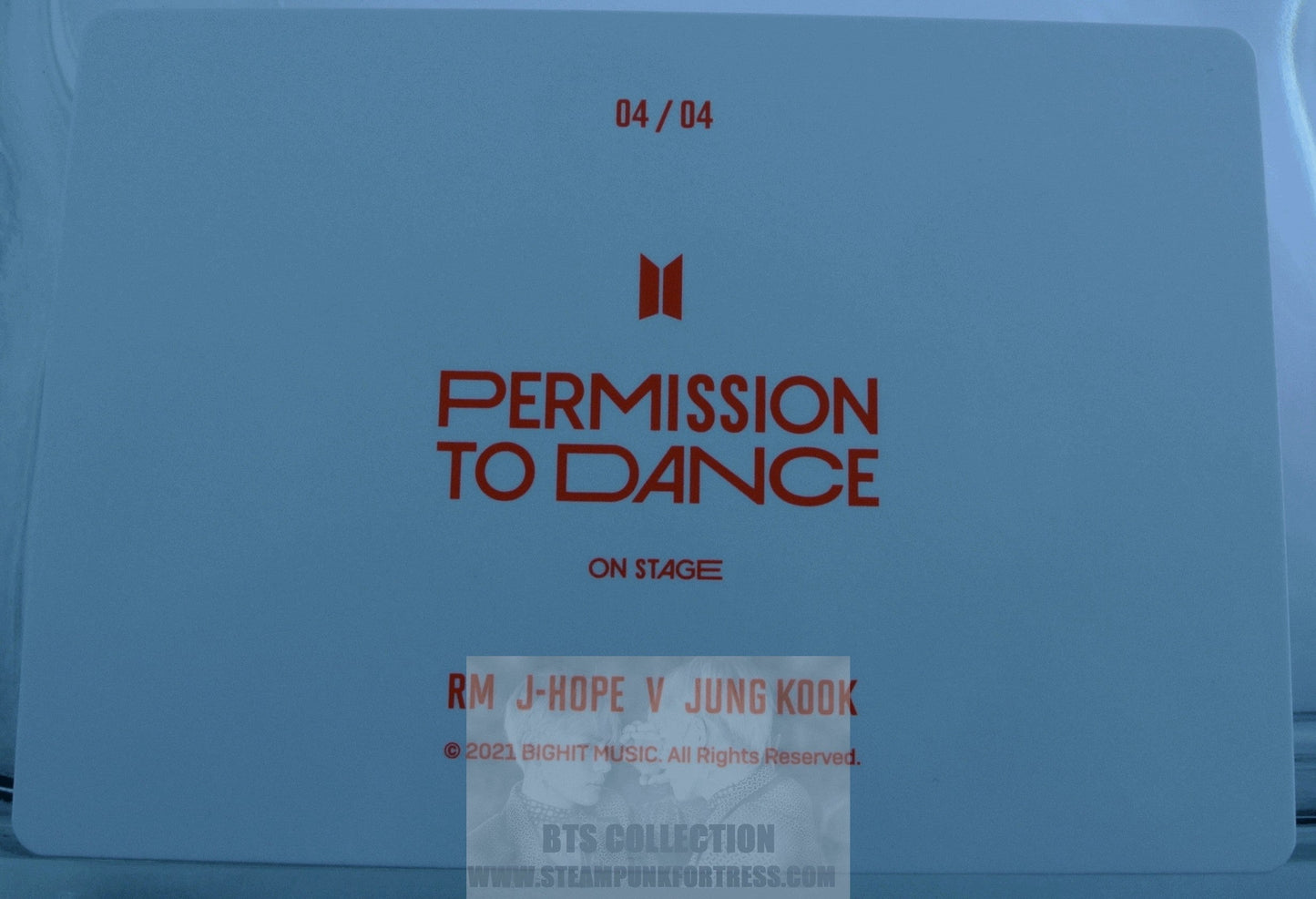 BTS PERMISSION TO DANCE ON STAGE PTD JUNGKOOK JEON V KIM TAEHYUNG JHOPE JUNG HOSEOK RM KIM NAMJOON 2021 PHOTOCARD PHOTO CARD #4 OF 4 NEW OFFICIAL MERCHANDISE