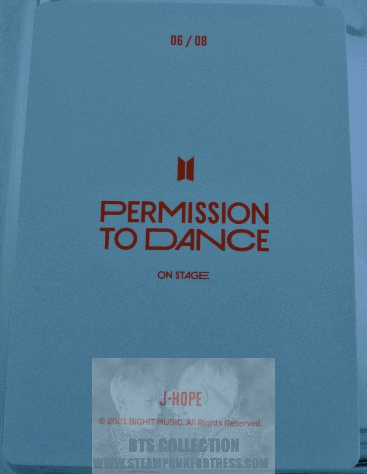 BTS J-HOPE JUNG HOSEOK HO-SEOK JHOPE 2021 PERMISSION TO DANCE ON STAGE #6 OF 8 PHOTOCARD PHOTO CARD PTD PC NEW OFFICIAL MERCHANDISE