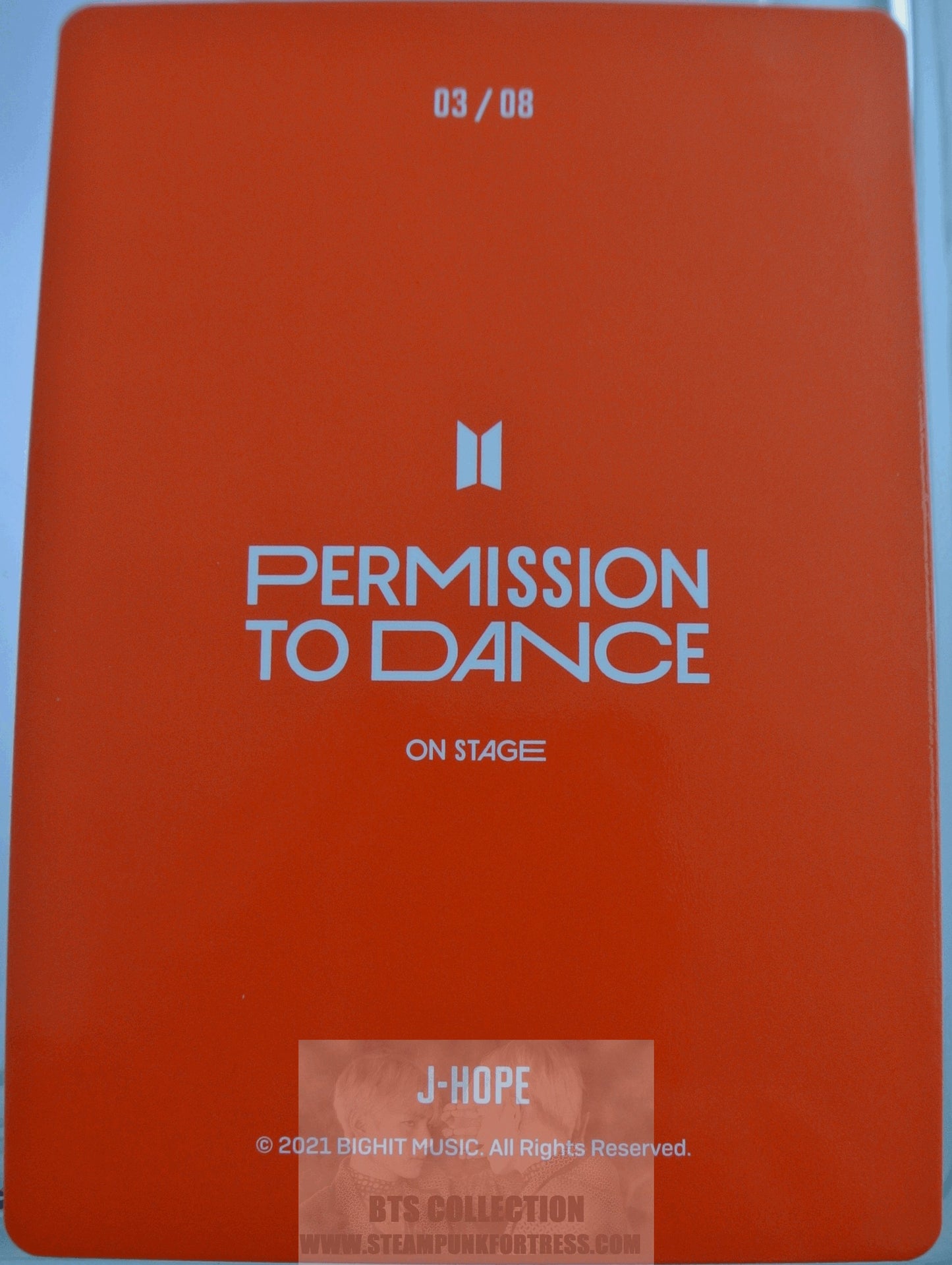 BTS J-HOPE JUNG HOSEOK HO-SEOK JHOPE 2021 PERMISSION TO DANCE ON STAGE #3 OF 8 PHOTOCARD PHOTO CARD PTD PC NEW OFFICIAL MERCHANDISE