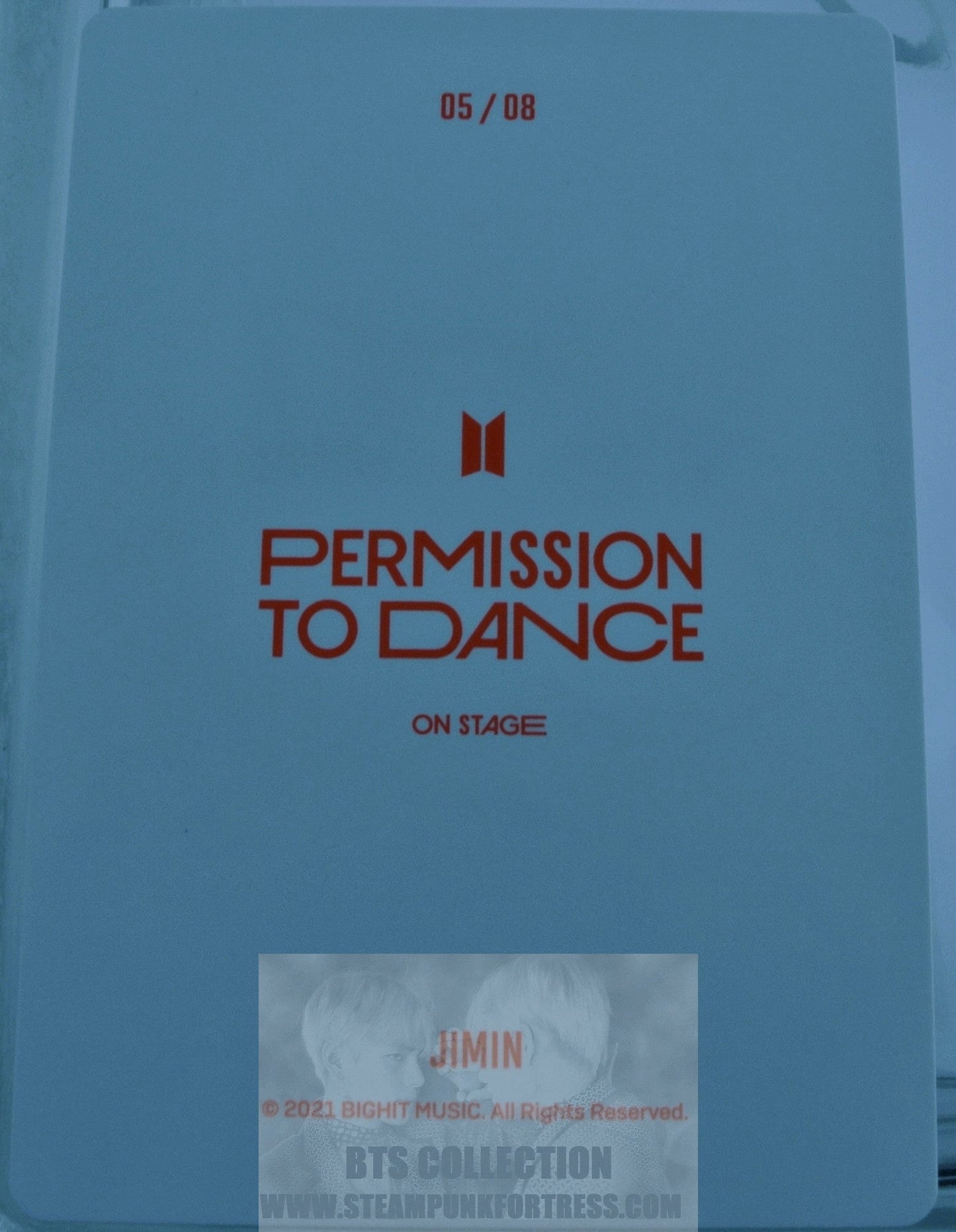 BTS JIMIN PARK JI-MIN 2021 PERMISSION TO DANCE PTD #5 OF 8 PHOTOCARD PHOTO CARD NEW OFFICIAL MERCHANDISE