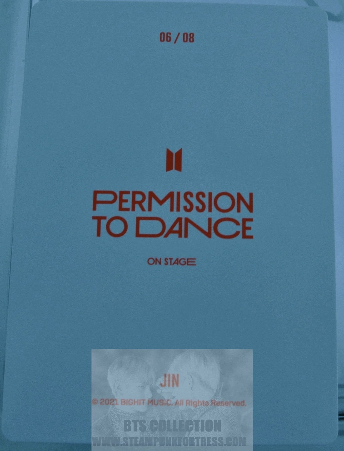 BTS JIN KIM SEOKJIN SEOK-JIN PTD 2021 PERMISSION TO DANCE ON STAGE #6 OF 8 PHOTOCARD PHOTO CARD NEW OFFICIAL MERCHANDISE