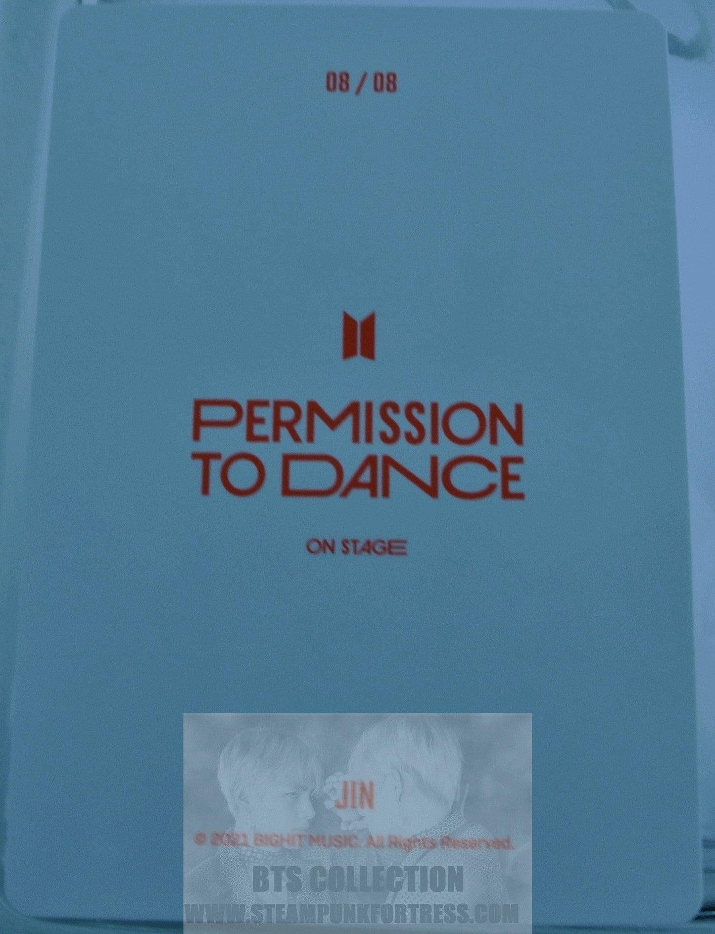 BTS JIN KIM SEOKJIN SEOK-JIN PTD 2021 PERMISSION TO DANCE ON STAGE #8 OF 8 PHOTOCARD PHOTO CARD NEW OFFICIAL MERCHANDISE