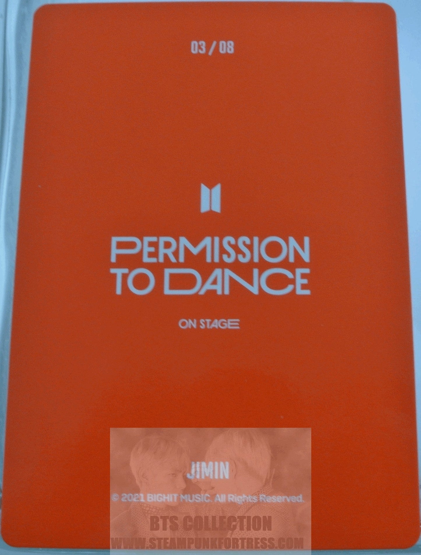 BTS JIMIN PARK JI-MIN 2021 PERMISSION TO DANCE PTD #3 OF 8 PHOTOCARD PHOTO CARD NEW OFFICIAL MERCHANDISE